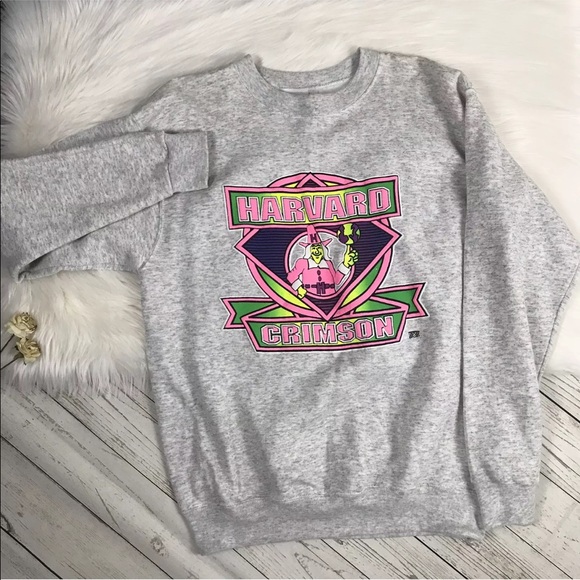 Vintage Harvard Crimson Wizard Crew Sweatshirt - Picture 2 of 7
